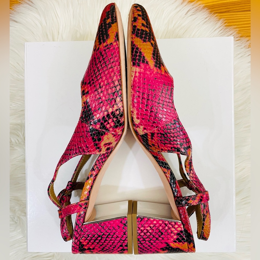 Donald J. Pliner Song Leather Slingback Pumps, Magenta Snakeskin, EUC - Picture 6 of 15